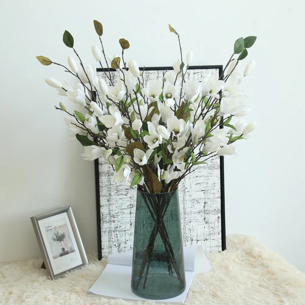 Искусственные цветы осенний декор искусственные листья магнолии цветочный