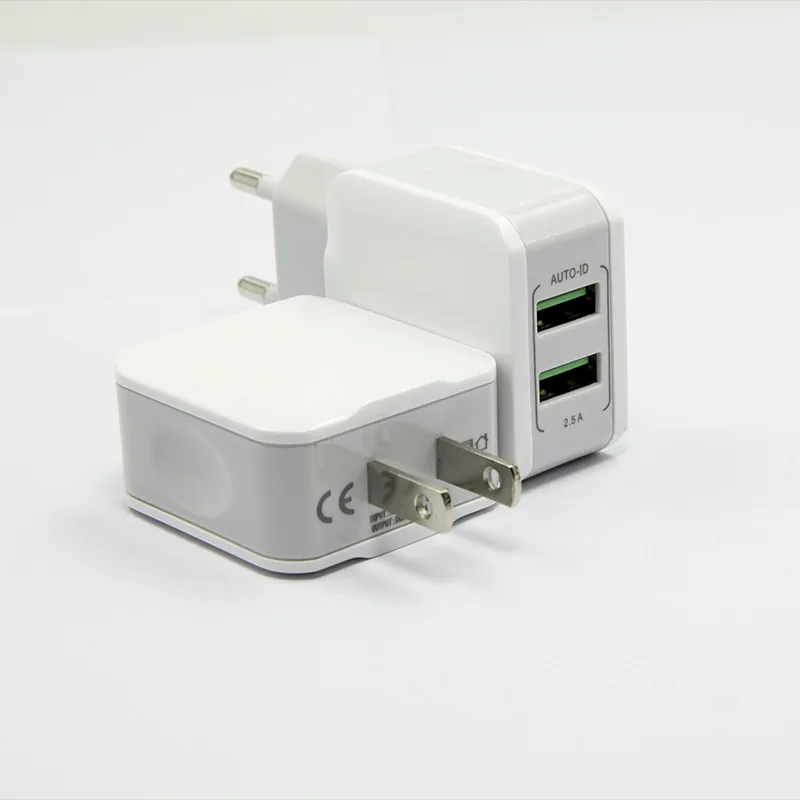 5V 2.5A двойное зарядное устройство USB для телефона быстрое портативное США и ЕС