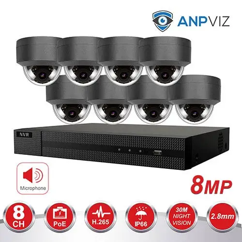 8CH 4K POE NVR Kit Security Camera System 8.0MP IR Indoor/Outdoor CCTV Dome POE IP Camera P2P Video Surveillance Set 2TB HDD - Цвет: 8 Gray 8MP KIT