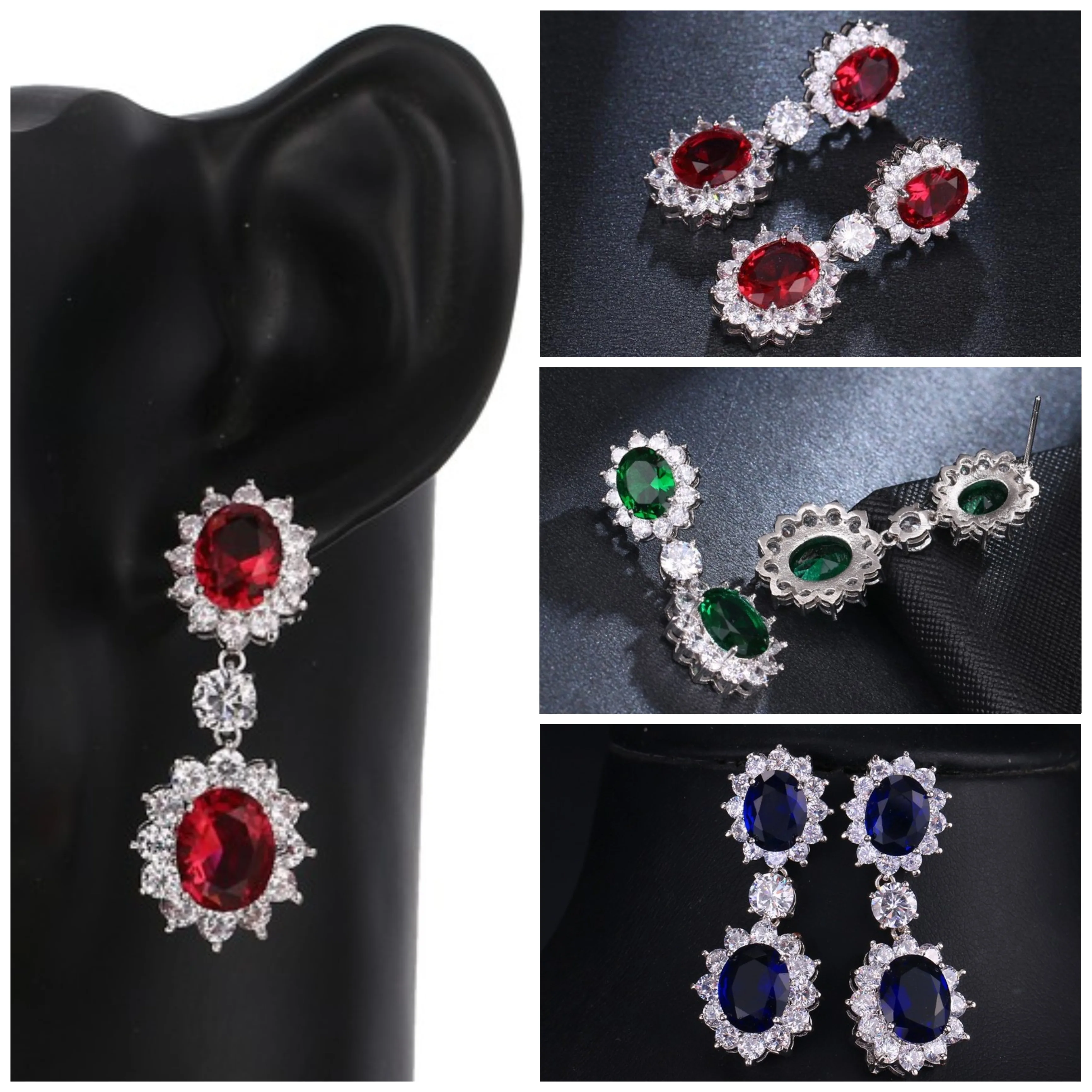 

AMC Luxury Shiny Crystal Long tassel Sunflower Zircon Stud Earring Vintage Retro Sun Warm Heart Jewelry Gift for Women 2021