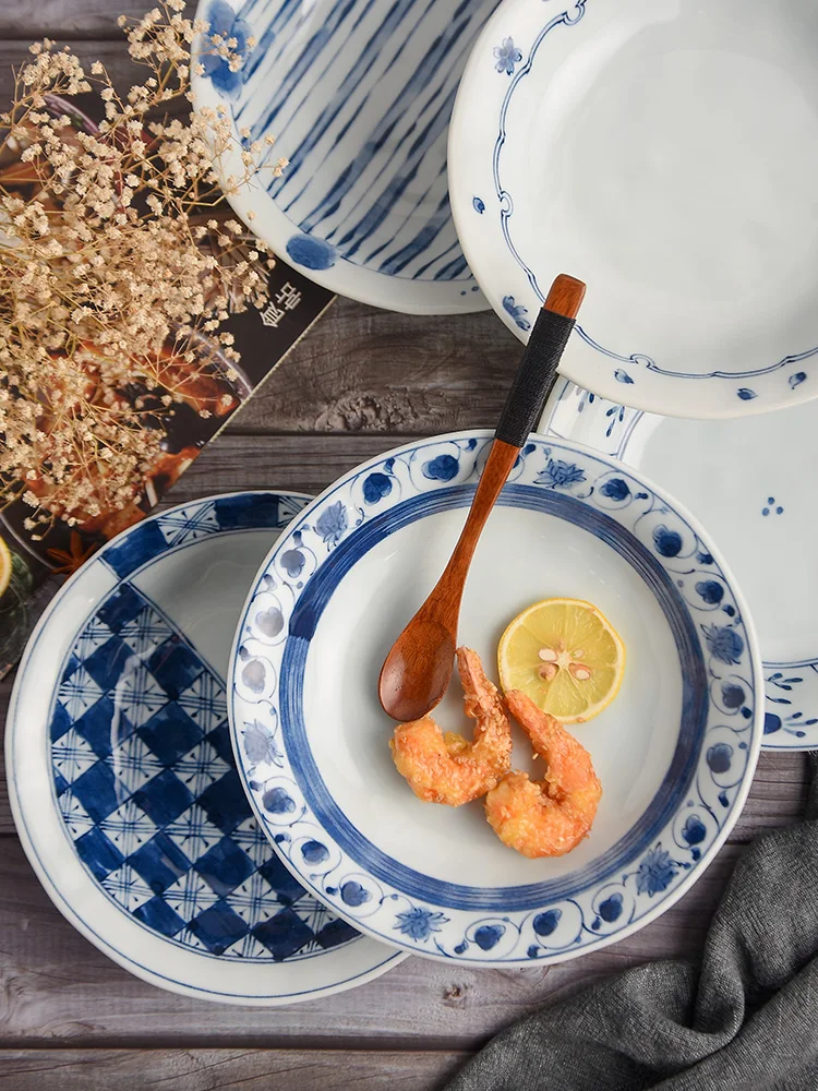 

Food Plate Japanese Ceramic Deep Plates Household Dinner Plate Japanese Style Tableware Breakfast Dumpling Plate