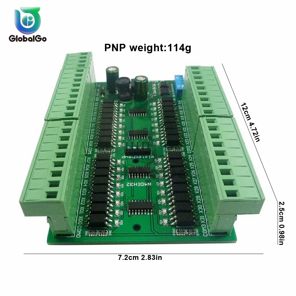 DC 12/24 В 32CH Оптическая изоляция DIN-рейка RS485 входной модуль контроллера PNP NPN