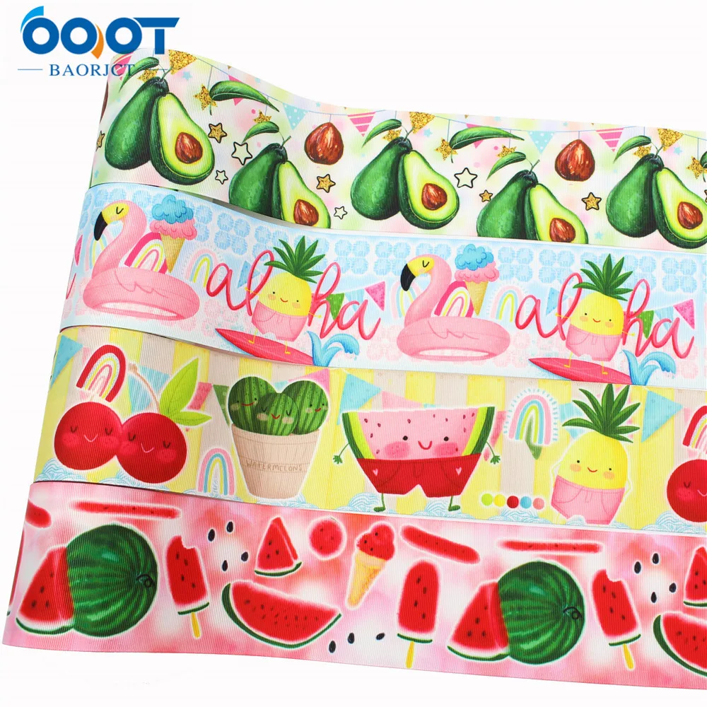 3 &quot(75 мм) 10 ярдов фруктовые термотрансферные печатные ленты grosgrain бант колпачок