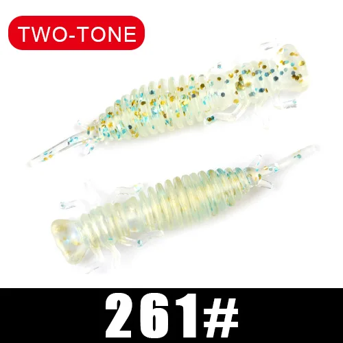 FISH KING Larva мягкие приманки 50 мм 76 мм 89 мм Искусственные приманки рыболовный червь силиконовые Гольян бас Щука Swimbait джигггинг пластиковые приманки - Цвет: 261