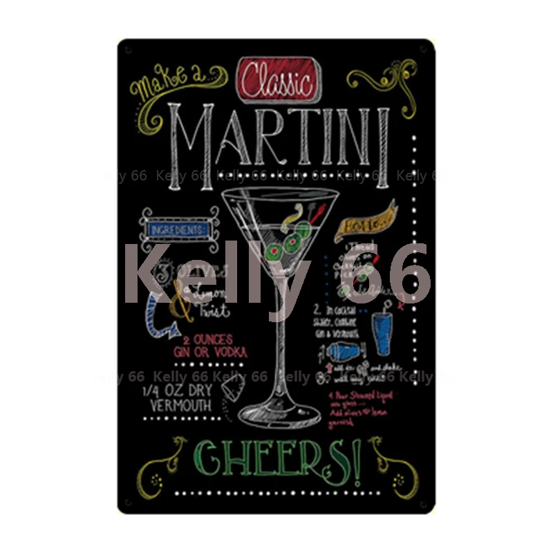 [Kelly66] меловой рисунок коктейль Мимоза Мохито Маргарита пивной Металлический