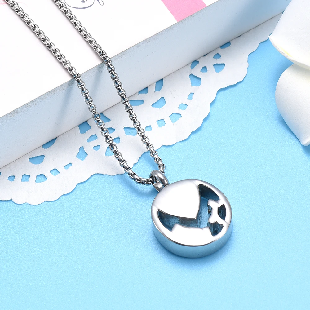 

LL035 I Love Dog Bone Paw Print Stainless Steel Cremation Jewelry For Pet Memorial Urn Necklace Hold Funeral Ashes Keepsake
