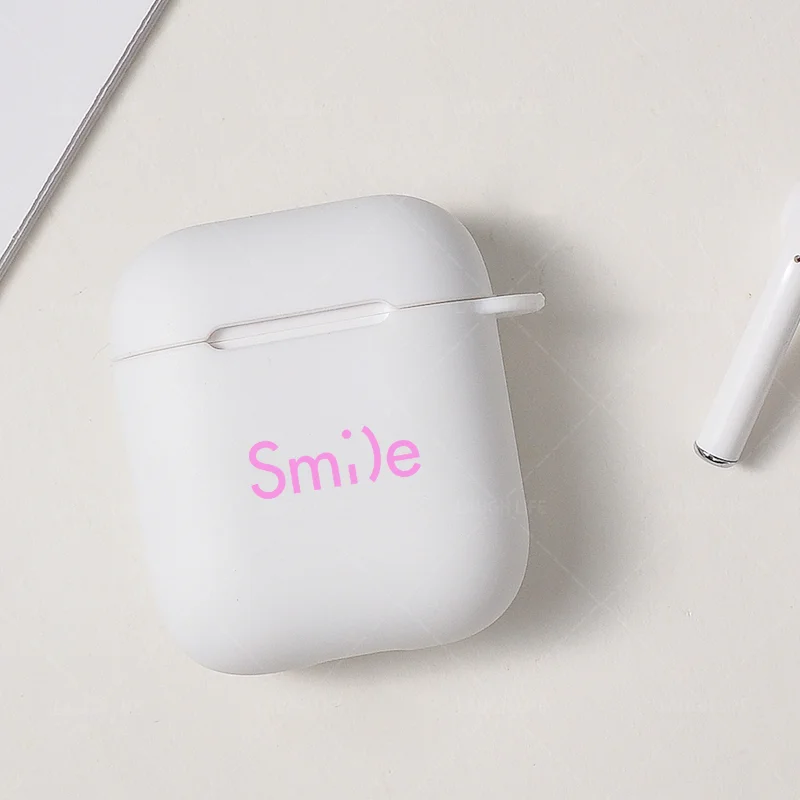 Чехол для зарядки наушников s для Apple Airpods 1 2 Bluetooth, беспроводной чехол для наушников, белый матовый чехол с буквами Air pods 2, чехол