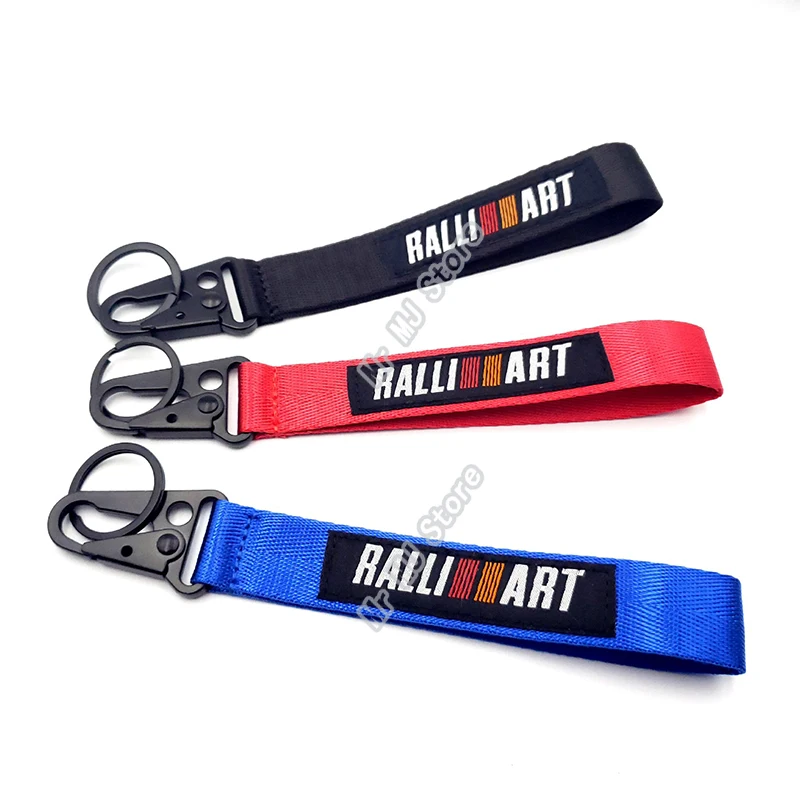 JDM стиль брелок с логотипом RALLIART материал для автомобильного ремня безопасности