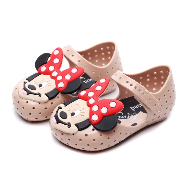 Mini Melissa/Женская обувь; Новинка года; детская обувь с дырками, украшенная фруктами; нескользящая прозрачная обувь; обувь для девочек из ПВХ на резиновой подошве