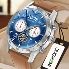 Новинка 2021, спортивные умные часы с беспроводной зарядкой, водонепроницаемые умные часы IP68 с кожаным ремешком, мужские часы, фитнес-браслет для Android, Apple