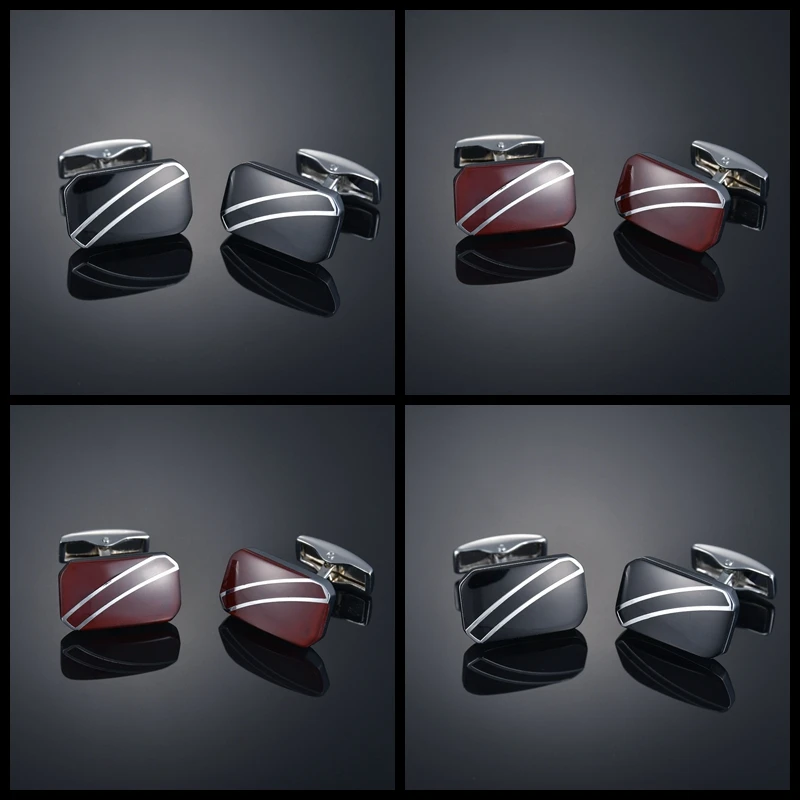 Запонки мужские в полоску французские шпильки аксессуары для рубашек костюмов