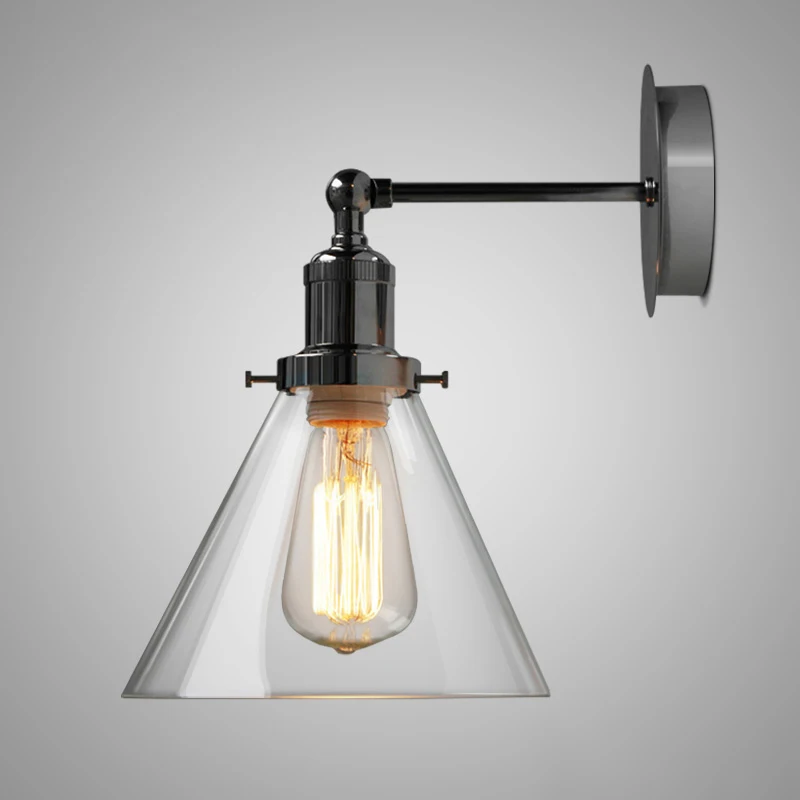 Винтажный Лофт прикроватный светильник стеклянный настенный канделябр