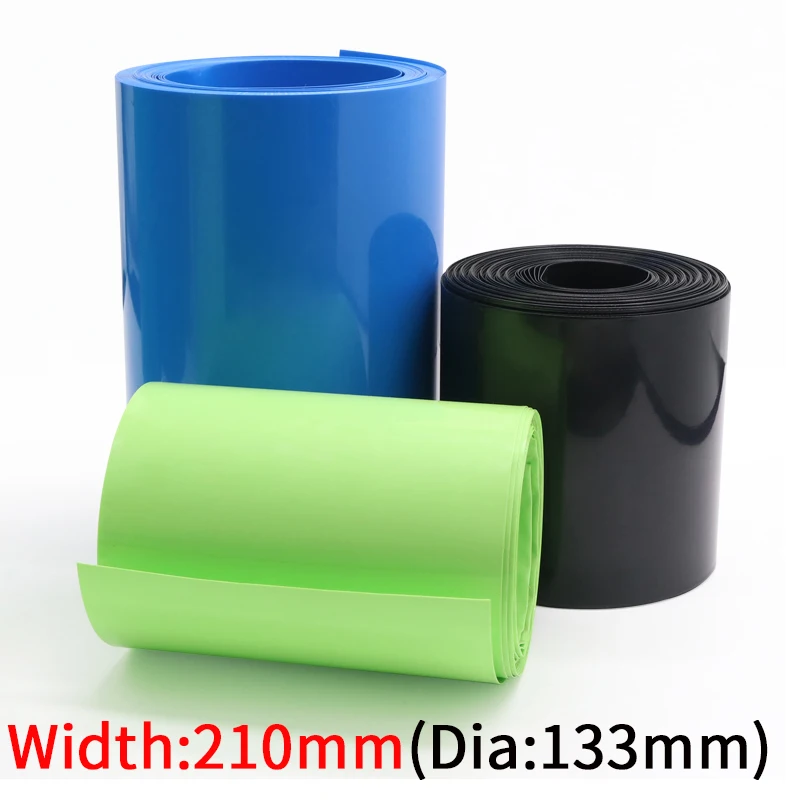 

Dia 133mm PVC Heat Shrink Tube Width 210mm Lithium Battery Insulated Film Wrap Protection Case Pack Wire Cable Sleeve Colorful