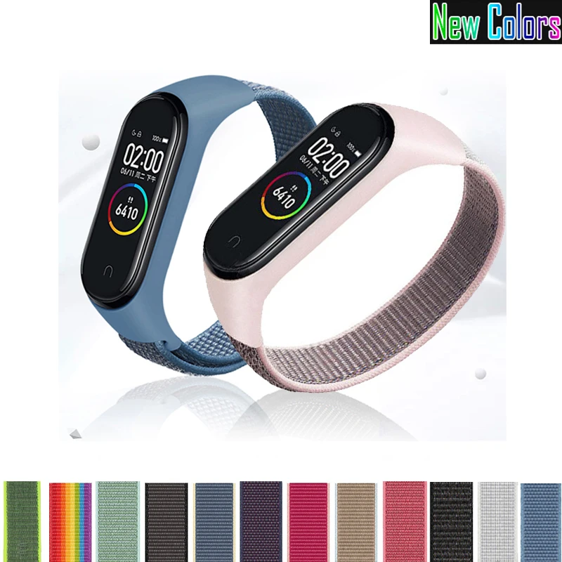 Спортивный нейлоновый ремешок-петля для Xiaomi mi Band 4 3 5 6 сменный Браслет band |
