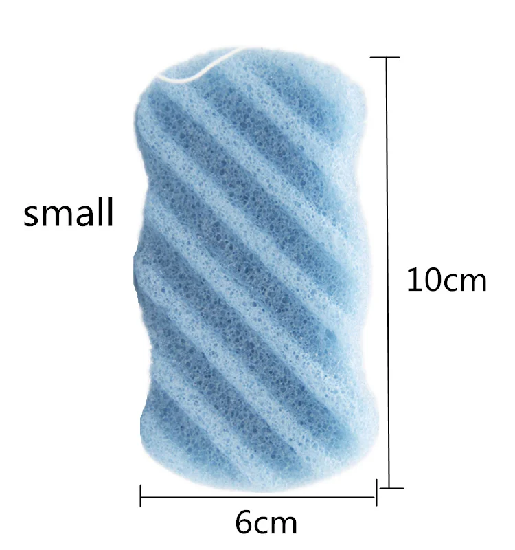 1 шт. прямоугольная саржевая коньяк губка натуральный Конняку для лица пуховка для ванны для лица очищающие моющие губки Отшелушивающий очищающий спонж - Цвет: 1pcs small blue