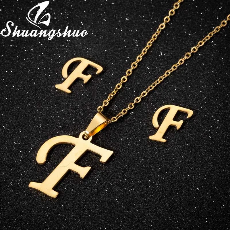 Shuangshuo модные серьги гвоздики с искусственным алфавитом мини буквами ювелирные