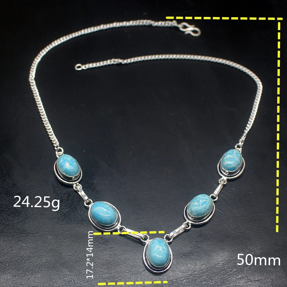 

Gemstonefactory Jewelry Big Promotion Single Unique 925 Silver Howlite Women Links Necklace 50cm 20210069