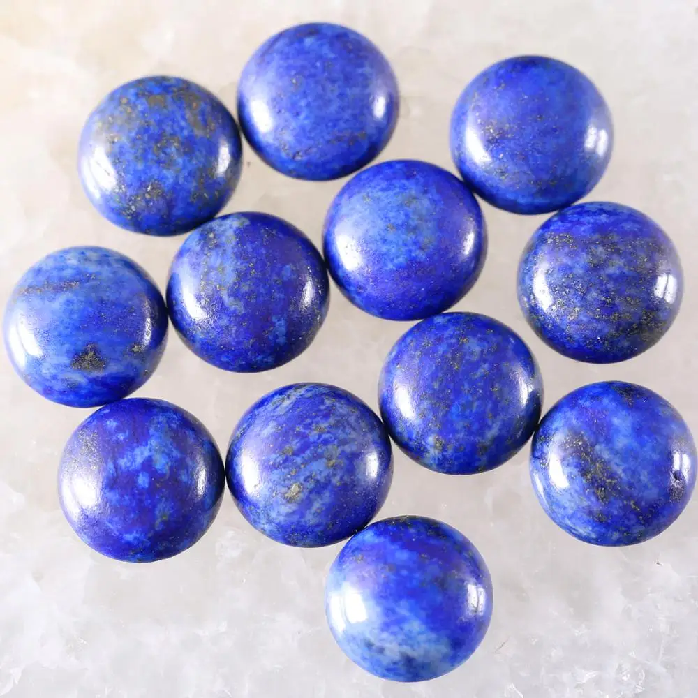 

12MM 16MM Round CAB Cabochon Natural Gem Stone Blue Lapis No Drilled Hole Beads For Jewelry Making Bracelet Earring 10Pcs K923