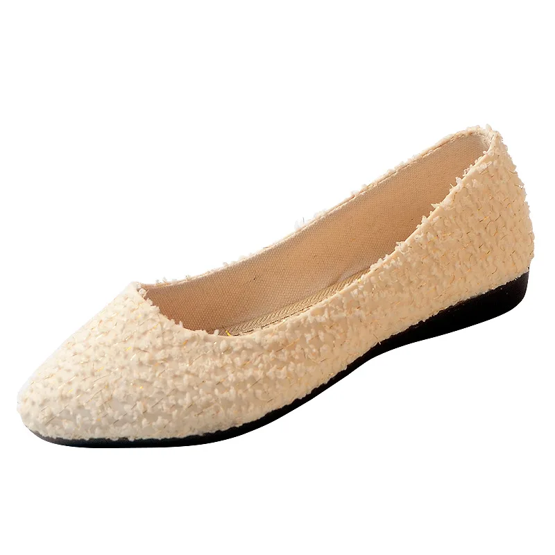 

Korean Shoes Shallow Mouth Casual Female Sneakers Pointed Toe Dress Flats Women 2021 Summer Comfortable New Fashion Cotton Fabri