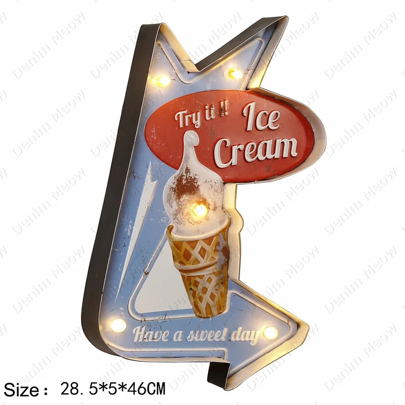 Металлическая ретро вывеска Denim Meow N382