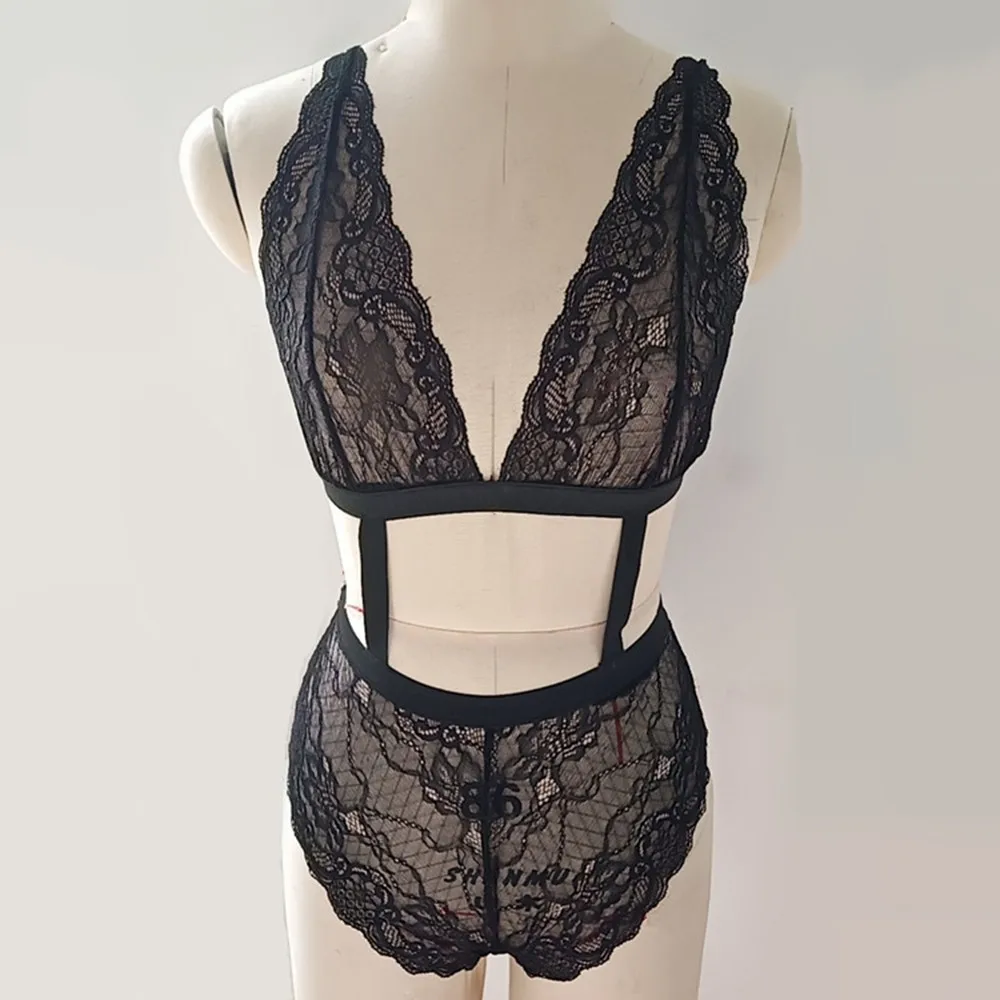 

Sexy Women Lingerie Lace See-through Erotic Underwear Lingerie Sheer Bodysuit Sleepwear Exotic Intimate Sexy Lingerie