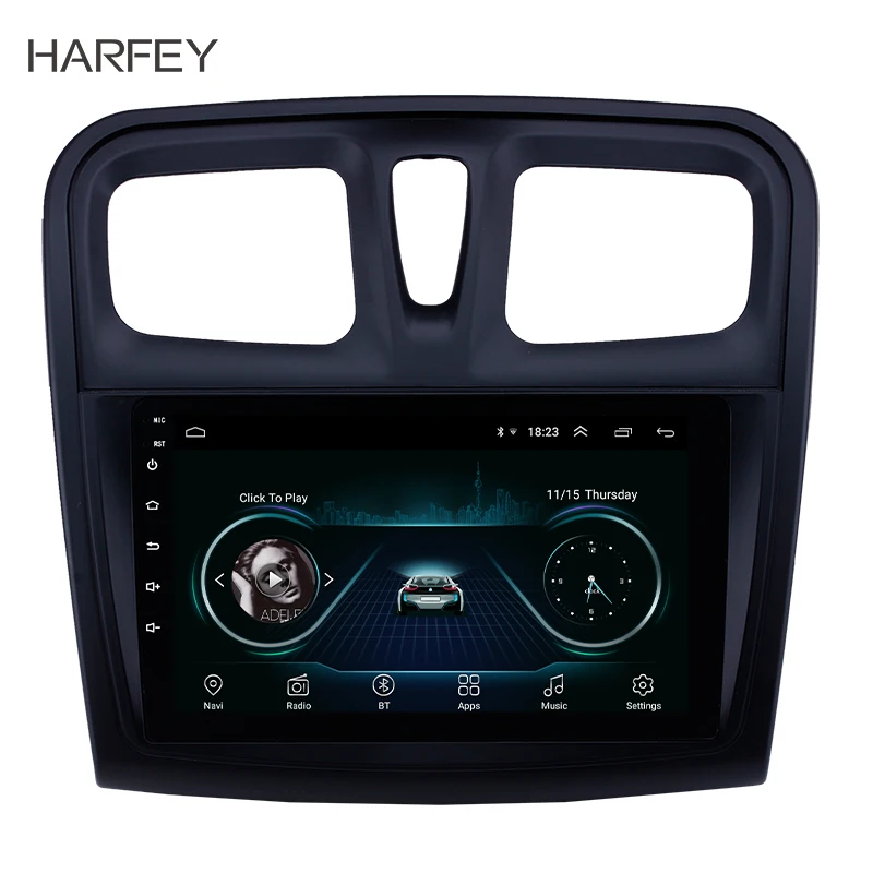 Harfey 9 дюймов Android 8 1 телефон для 2012 2017 Renault Sandero авто стерео Поддержка Carplay DVR