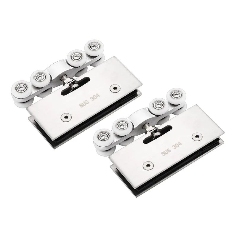 

Подвесные колеса для стеклянной двери из нержавеющей стали, нагрузка 110 кг, подвесной ролик для раздвижной двери, подвесной ролик для стеклянной двери