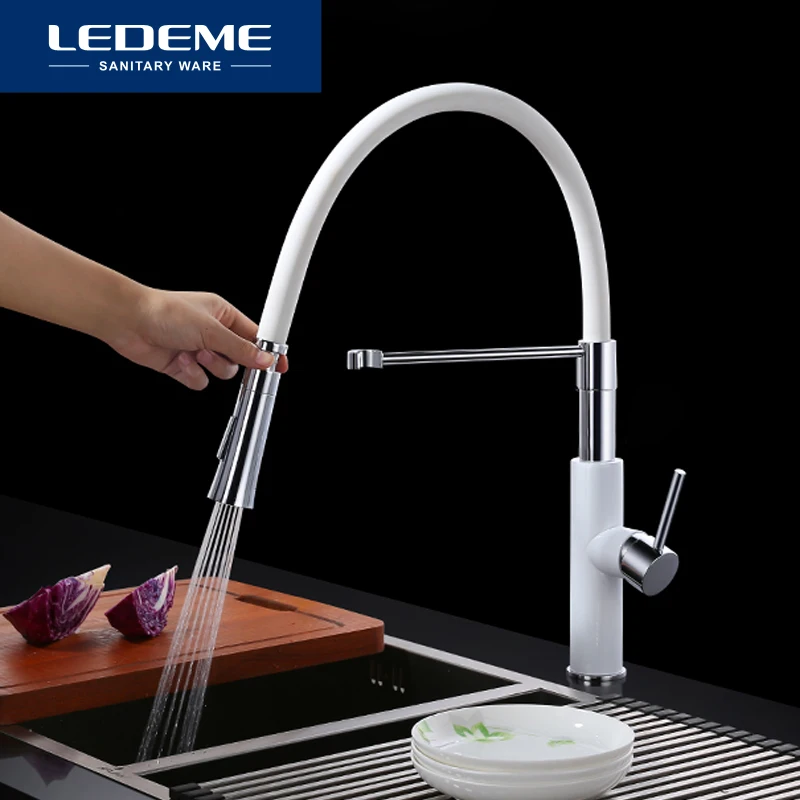 LEDEME Faucet L4097 Смеситель для кухни с латунным корпусом и силиконовым