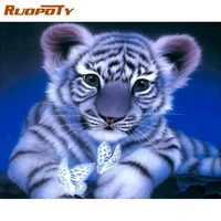 ruopoty painting by number tiger drawing on canvas handpainted animals painting art gift diy pictures by number kits home decor