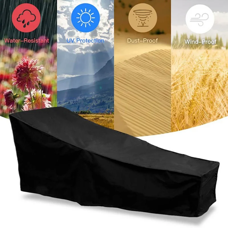 

Foldable Outdoor Garden Sunbed Cover Sun Lounger Furniture Waterproof Cover Patio Chaise Cover Recliner Furniture Dust Cover