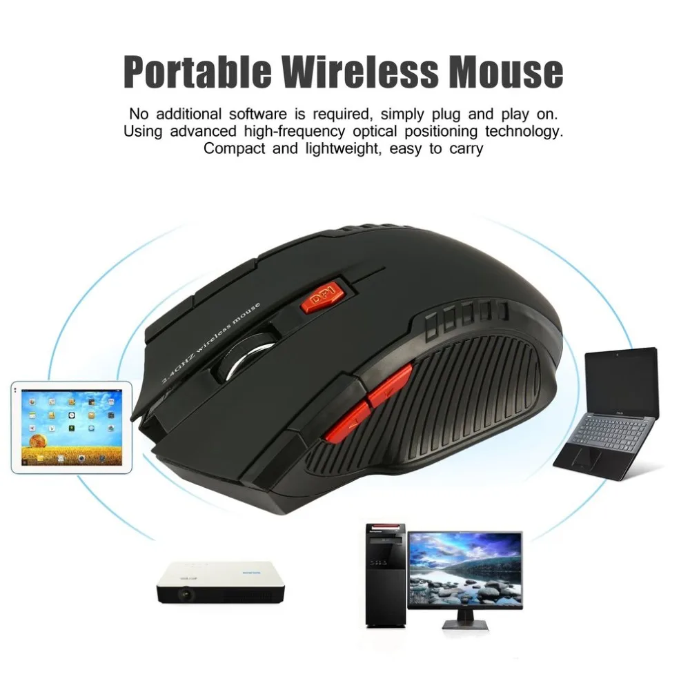 2.4GHz Wireless Optical Mouse Gamer New Game Mice with USB Receiver Mause for PC Gaming Laptops | Компьютеры и офис