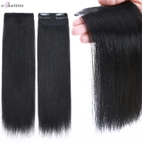 s noilte 1pc straight clip in hair extensions human hair side head 6inch 10inch black brown women fake hairpiece platinum blonde