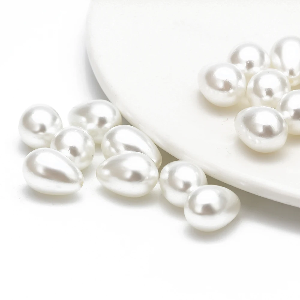MEIBEADS, 20 шт, 9*13 мм, кремовый, белый, 1 отверстие, имитация искусственного пластика, слеза, капли, жемчужные бусины для сережек, ювелирных изделий, UF6074