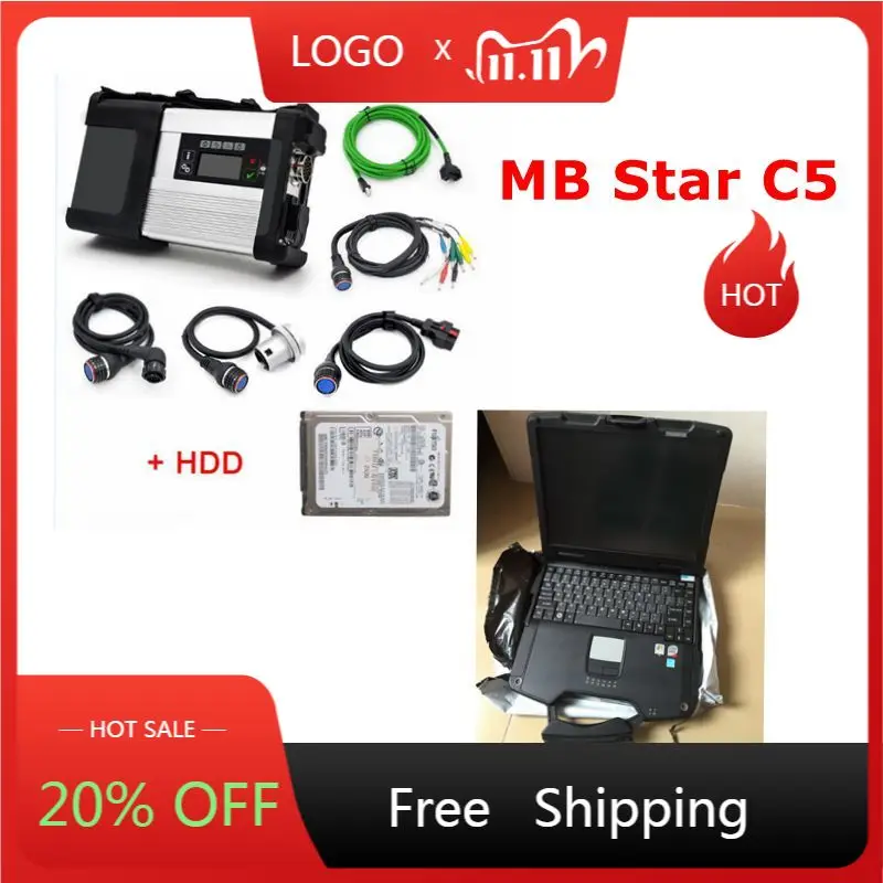 

MB Star C5 Auto diagnostic tool MB SD Connect C5 +v2021.06 software in HDD+ CF-30 Toughbook Ready to use vediam0/Xentry/DSA/DTS