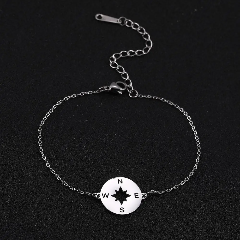 Skyrim компас женский браслет из нержавеющей стали золотистого цвета Круглый Шарм