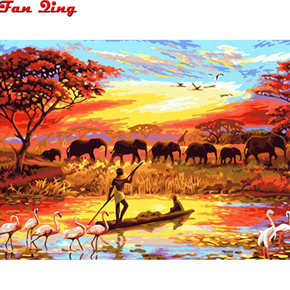 Алмазная 5d картина сделай сам живопись с Африканским слоном вышивка стразы