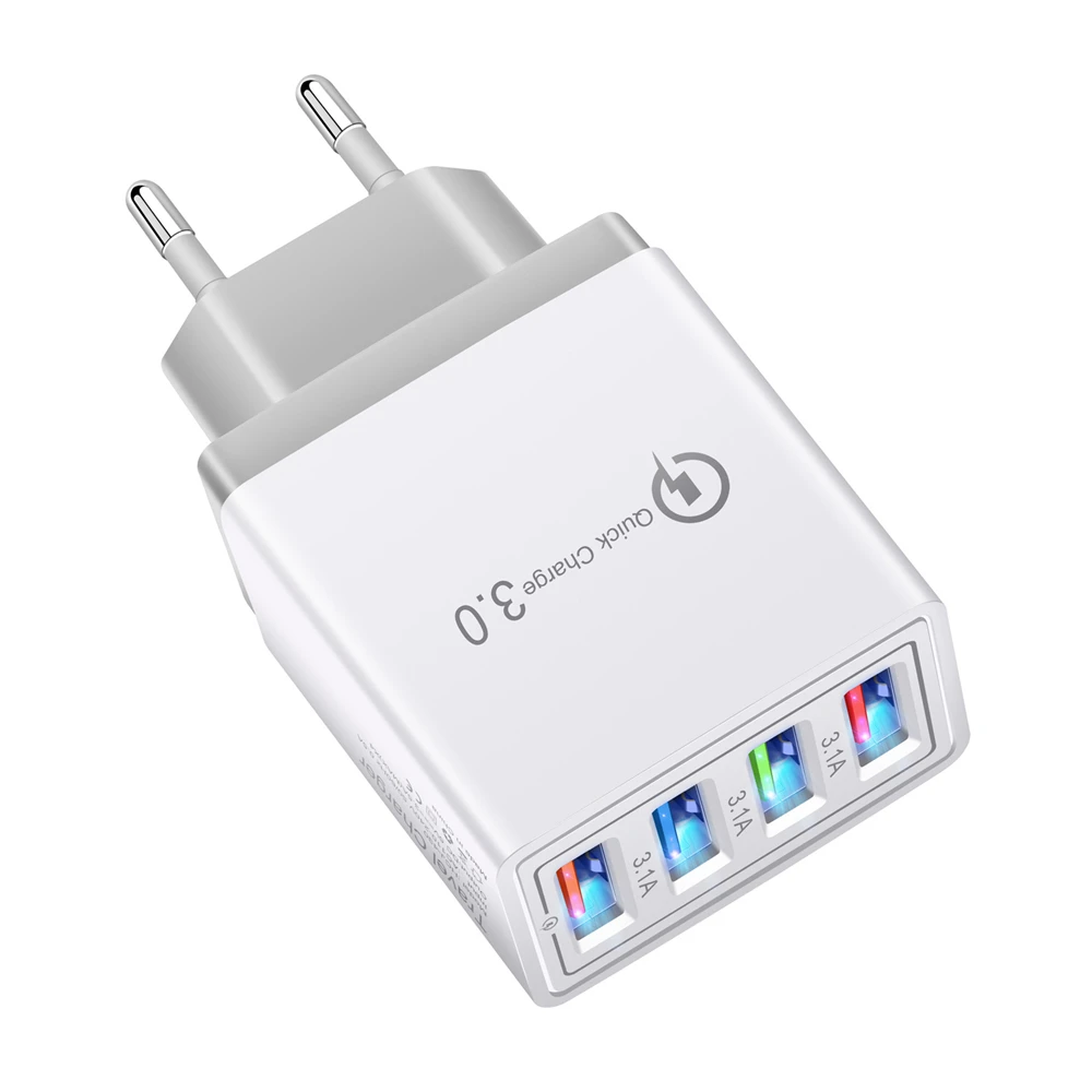 Зарядное устройство Bakeey а 4 USB со светодиодсветильник кой адаптер для быстрой