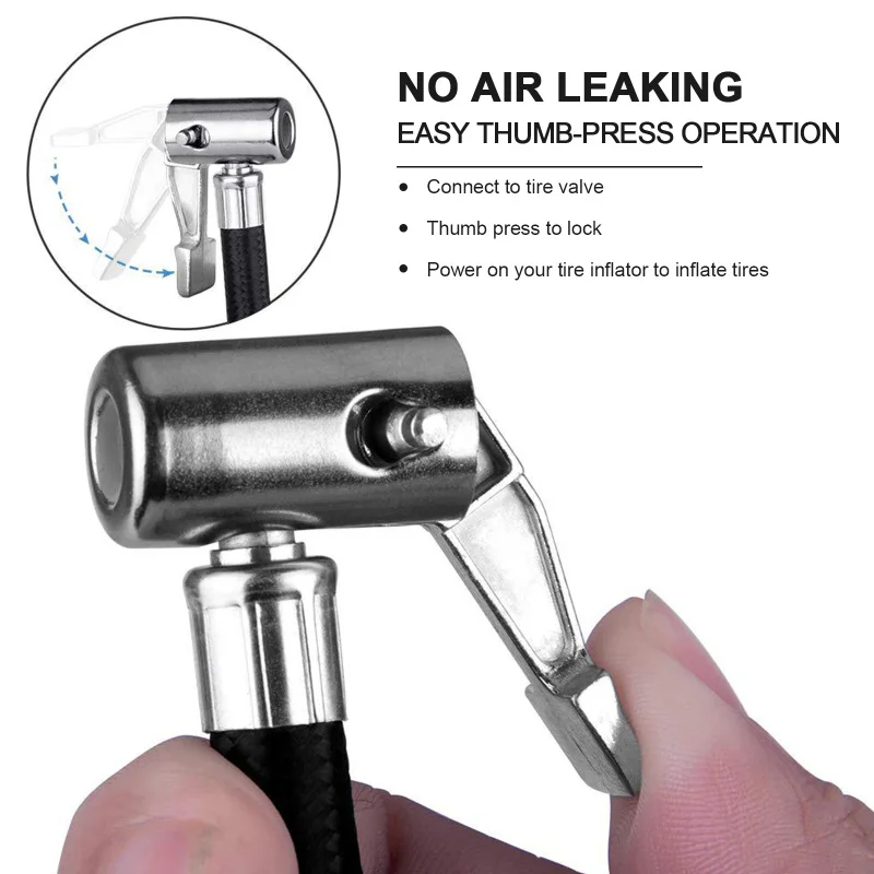

Bike Motorcycle Car Tire Air Inflator Hose Inflatable Pump Extension Tube Adapter Twist Quick Inflation Chuck Locking Air Chuck