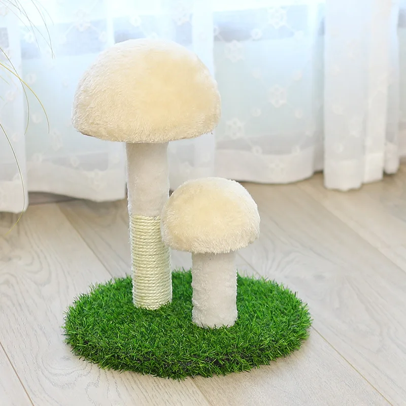 

Cat scratching post natural flax mushroom cat tree simulation lawn large wear-resistant cat toy grab board cat toys furniture