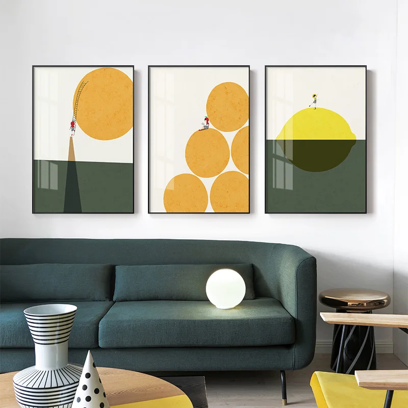 

Modern Fruit girl Canvas Painting Posters and Print Minimalist cute style Wall Art Pictures For Living Room Bedroom Aisle Studio