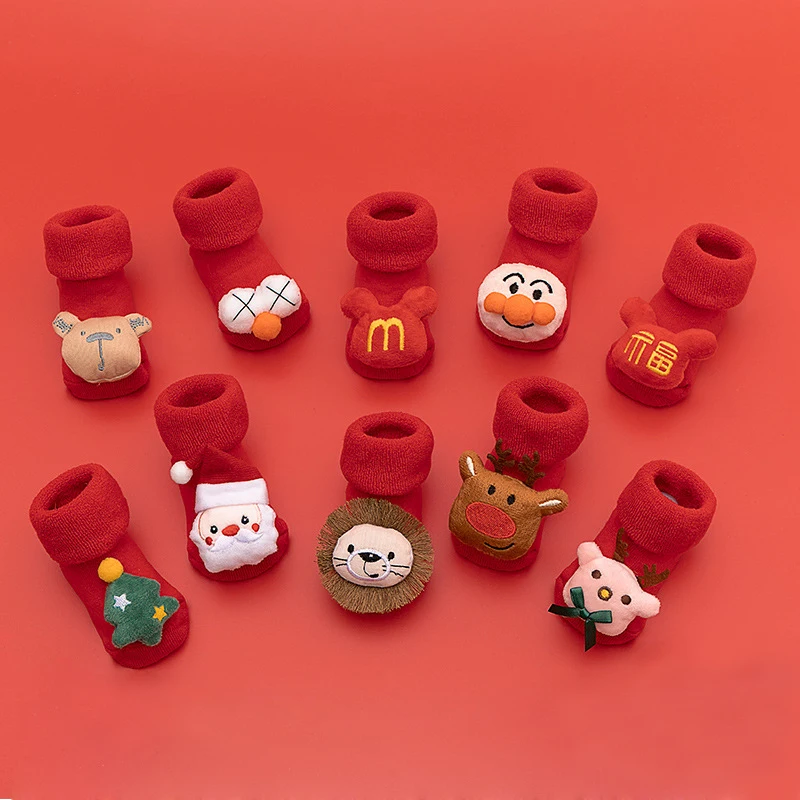 

Kids Children's Socks for Girls Boys Thicken Print Cotton Toddlers Baby Christmas Socks for Newborns Infant Short Socks Clothing