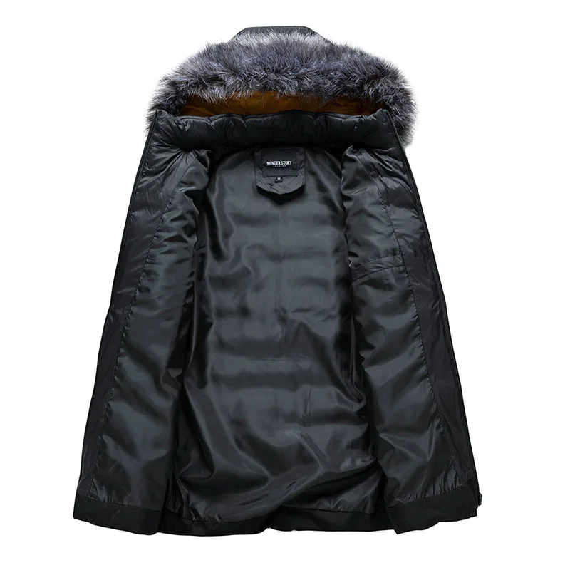 2021 Men's warm hooded cotton-padded jacket with detachable fur collar European and American casual jacket youth men's clothing