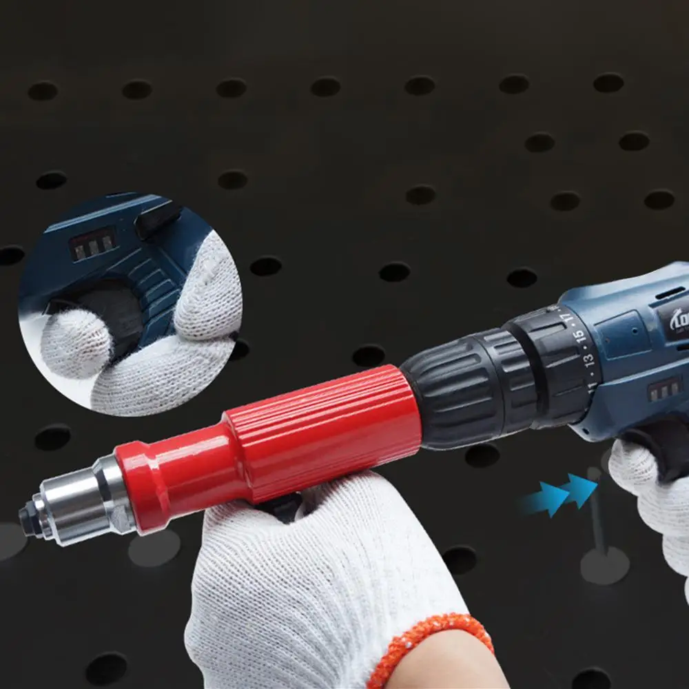 

Electric Rivet Gun Riveting Adapter Insert for Cordless Drill Riveter Gun with Handle Nail Gun Aluminum Rivet Nut Guns