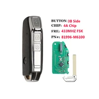 xnrkey 3 button smart card remote key 4a chip 433mhz for kia car key