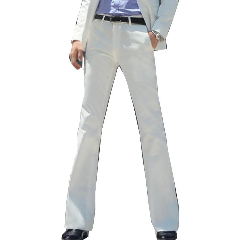 2021 new style men's flared pants formal pants flared pants white dance pants