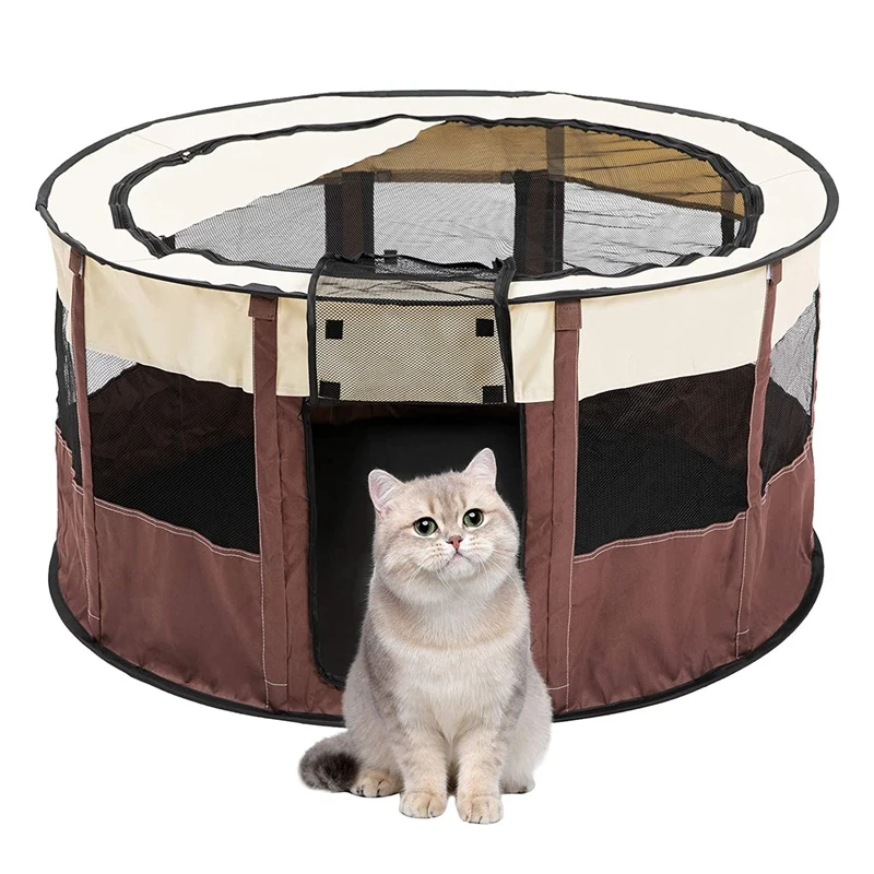 

Переносной домик для маленьких собак и кошек, Воздухопроницаемый складной манеж для домашних питомцев