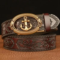 new luxury real cowhide automatic buckle mens belt high end personality anchor belt casual belt fashion pants belt for men