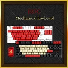 E87C Mehcanical Gaming Keyboard PBT Keycaps LED White Backli MX Blue/Red/Brown/Black Switch Hot Swappable All Keys Anti-Ghosting