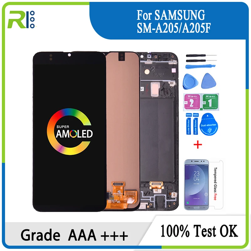 

6.4 ''Super AMOLED For Samsung Galaxy A20 A205 SM-A205F A205FN lcd Display Mit Touch Screen Digitizer Montage