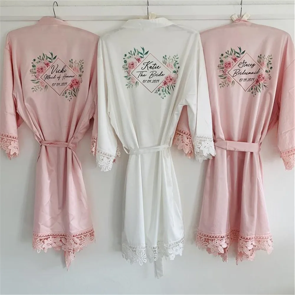 Персонализированное кружевное Цветочное платье горничной honor халат weding keepsake